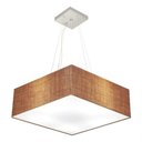 Ver imagem 3 de Lustre Pendente Quadrado Md-4137 Cúpula em Tecido 15/70x70cm Palha - Bivolt