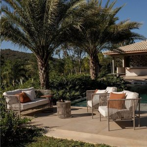 Conjunto Jardim e Varanda 1 Sofá 1 Poltrona 1 Champanheira 1 Mesinha Refúgio Cabecasa Madeiramadeira
