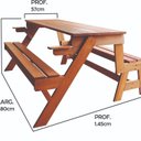 Ver imagem 4 de Banco que Vira Mesa 1,80 Metros 6 Lugares, em Cera, Madeira Maciça e Eucalipto
