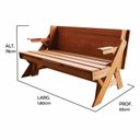 Ver imagem 6 de Banco que Vira Mesa 1,80 Metros 6 Lugares, em Cera, Madeira Maciça e Eucalipto