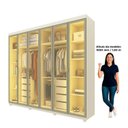 Ver imagem 5 de Guarda Roupa Casal Cumaru 6 Portas Reflecta com LED e Pés Yescasa
