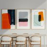 Quadro Decorativo 3 Telas Abstrato Iv Diversos Tamanhos - 1