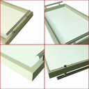 Ver imagem 5 de Bandeja Retangular Café da Manhã com Alça Inox 25x46cm Champanhe/branco - Arkell