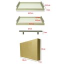 Ver imagem 7 de Bandeja Retangular Café da Manhã com Alça Inox 25x46cm Champanhe/branco - Arkell