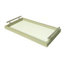 Ver imagem 2 de Bandeja Retangular Café da Manhã com Alça Inox 25x46cm Champanhe/branco - Arkell