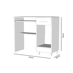 Mesa P/ Computador Zambe - Magno Móveis:branco - 2