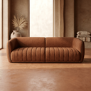 Ver imagem 1 de Sofá Orgânico Oslo 252cm Linho Premium Design Curvo Minimalista Escandinavo para Sala de Estar Luxo: