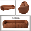 Ver imagem 5 de Sofá Orgânico Oslo 252cm Linho Premium Design Curvo Minimalista Escandinavo para Sala de Estar Luxo: