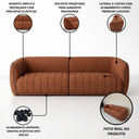Ver imagem 6 de Sofá Orgânico Oslo 252cm Linho Premium Design Curvo Minimalista Escandinavo para Sala de Estar Luxo: