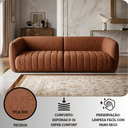 Ver imagem 7 de Sofá Orgânico Oslo 252cm Linho Premium Design Curvo Minimalista Escandinavo para Sala de Estar Luxo: