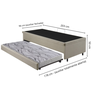 Bicama Box com Baú Solteirão 96x203 com Colchão Auxiliar Linho Bege - 3