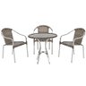 Cadeira de Area externa Tóquio 3 unidades e mesa Tóquio, aluminio e fibra sintetica - Capuccino - 1