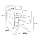 Ver imagem 3 de Kit 02 Poltronas Giratória Mari Suede Marrom Rato