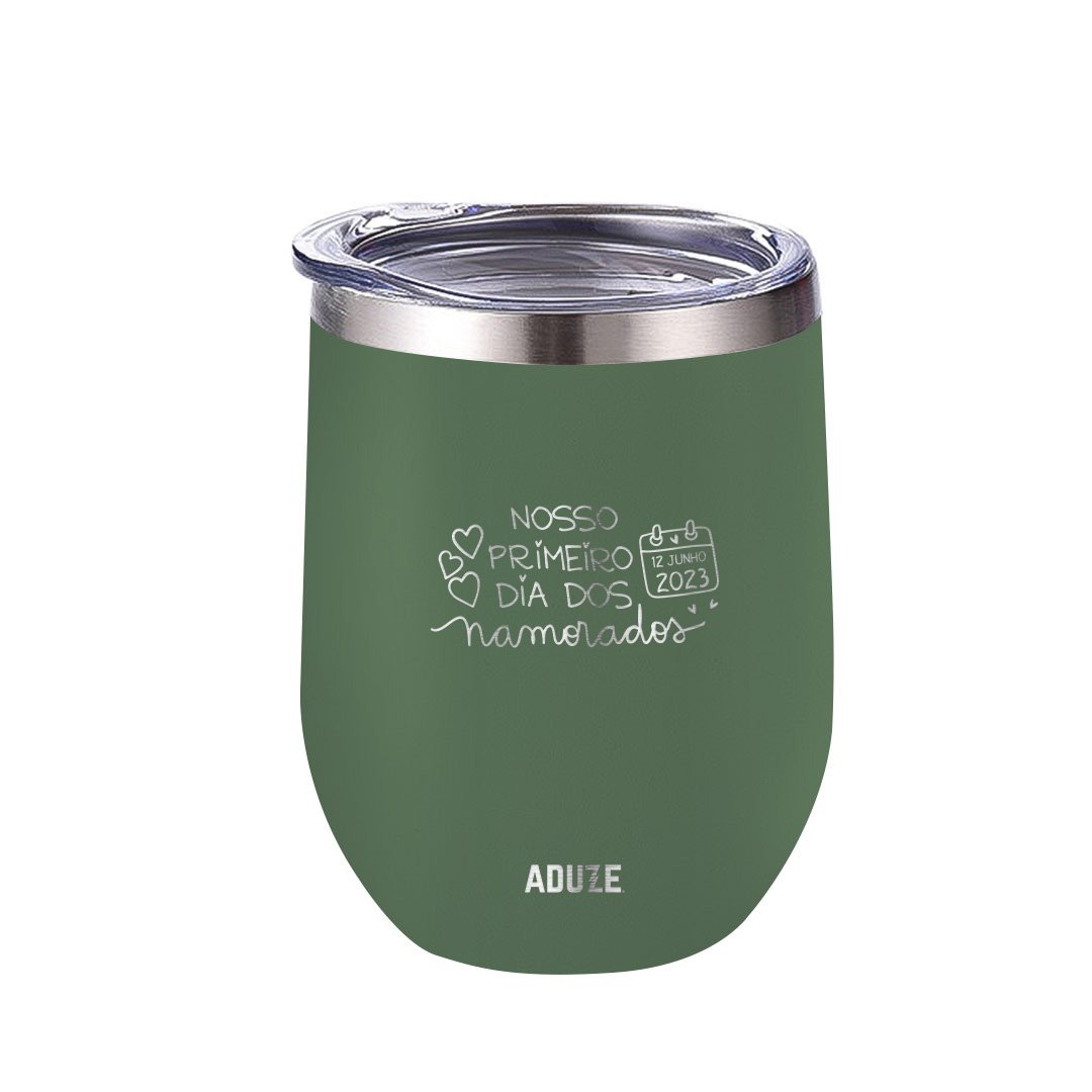 Copo Térmico Aduze Cuia Classic Primeiro Dia Dos Namorados 300ml - Verde