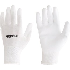 Luva poliéster helanca xg branco palma pu ca30909 - Vonder