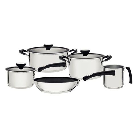 Jogo de Panelas Solar Silicone 5 Peças em Aço Inox Fundo Triplo Tramontina 65120/040