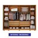 Ver imagem 5 de Guarda Roupa Casal Ares 6 Portas Cinamomo com Cômoda Rubi 4 Gavetas Cinamomo Off-white – Leifer