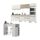 Ver imagem 1 de Armário de Cozinha Completa com Bancada Americana Veneza Multimóveis Mp2199 Branco/dourado
