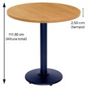 Ver imagem 2 de Mesa Bistrô Zeta Ferro Preto 111,50 Cm Alt Base Disco Tampo Mdp Redondo 80 Cm Larg X 2,50 Cm Samba
