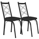 Ver imagem 1 de Kit 2 Cadeiras Tubular Europa 143 Preto Assento Preto Artef