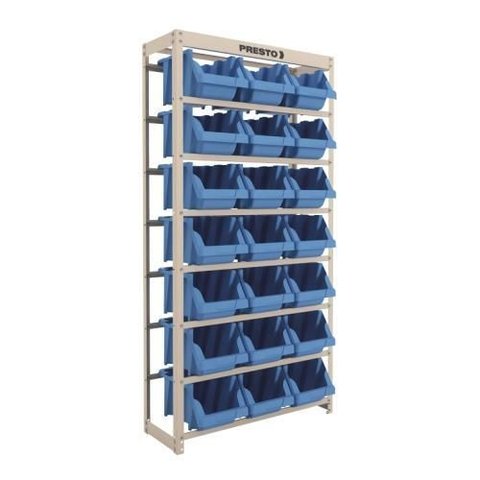 Kit Estante Mais Gaveteiro Numero 7 21 Pecas Azul Presto Org