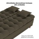 Ver imagem 6 de Sofa Cama 2 Lugares 185 Cm Duda Veludo Light B256 Milani Store Marrom Claro
