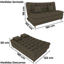 Ver imagem 3 de Sofa Cama 2 Lugares 185 Cm Duda Veludo Light B256 Milani Store Marrom Claro
