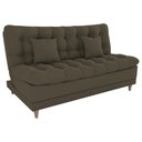 Ver imagem 1 de Sofa Cama 2 Lugares 185 Cm Duda Veludo Light B256 Milani Store Marrom Claro