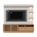Ver imagem 1 de Home Aruba C/ Portas e Compartimentos Sala de Estar Prateleiras Porta Itens Freijó/off White Matte