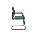 Ver imagem 2 de Cadeira Plaxmetal Brizza Fixa Aproximação Tela Preta Assento Poliéster Verde T42