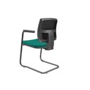 Ver imagem 3 de Cadeira Plaxmetal Brizza Fixa Aproximação Tela Preta Assento Poliéster Verde T42