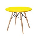 Ver imagem 1 de Mesa Infantil Eiffel Dkr Rivatti 60 Cm (largura) Tampo em Polipropileno (pp) Amarelo Base em Madeira
