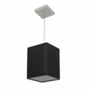 Ver imagem 1 de Lustre Pendente Quadrado Vivare Md-4007 Cúpula em Tecido 25/16x16cm - Bivolt Preto 127/220v