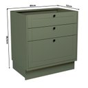 Ver imagem 7 de Cozinha Compacta Modulada 4 Peças 6 Portas 3 Gavetas com Tampo Sevilha Verde/Hill