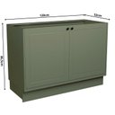 Ver mais imagens de Cozinha Compacta Modulada 4 Peças 6 Portas 3 Gavetas com Tampo Sevilha Verde/Hill