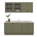Ver imagem 3 de Cozinha Compacta Modulada 4 Peças 6 Portas 3 Gavetas com Tampo Sevilha Verde/Hill