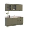 Ver imagem 5 de Cozinha Compacta Modulada 4 Peças 6 Portas 3 Gavetas com Tampo Sevilha Verde/Hill