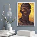Ver imagem 1 de Quadro Decorativo Zumbi Dos Palmares 33x24cm:madeira Preta