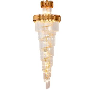 Lustre Londres Cristal K9 Dourado D650*h1800mm 22xe-14