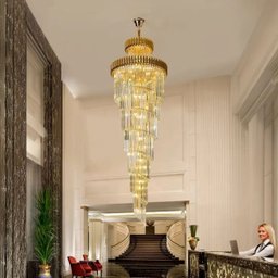 Lustre Londres Cristal K9 Dourado D650*h1800mm 22xe-14 - 3