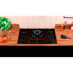 Cooktop 5 Bocas a Gás Tripla Chama Bivolt Preto Essencial Itatiaia 3700000194 - 4