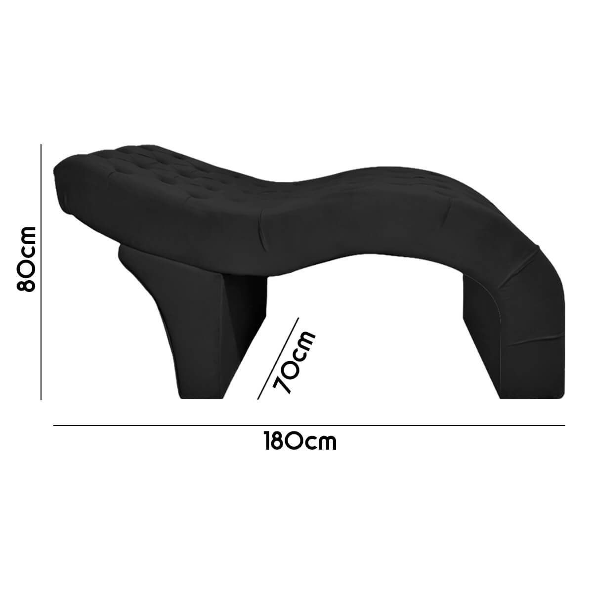 Maca Cama Estética Estofada para Design Cílios Sobrancelhas Veludo Preto SOFA STORE - 3