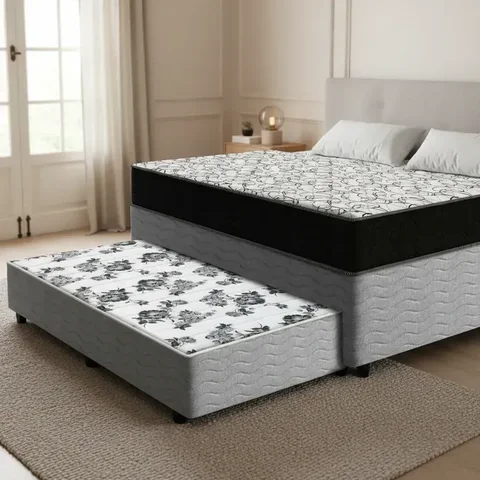 Cama Box com Colchão de Espuma D45 Ortobom Airtech 150 + Auxiliar de Espuma Unique Solteiro 88cm
