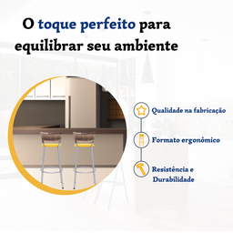 Kit 2 Banqueta Bistro para Cozinha Junco Cappuccino Àrea Gourmet Balcão Bancada bares Churrasqueira - 3