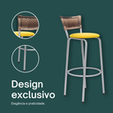 Ver imagem 4 de Kit 2 Banqueta Bistro para Cozinha Junco Cappuccino Àrea Gourmet Balcão Bancada bares Churrasqueira