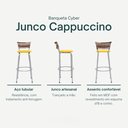 Ver imagem 3 de Kit 2 Banqueta Bistro para Cozinha Junco Cappuccino Àrea Gourmet Balcão Bancada bares Churrasqueira