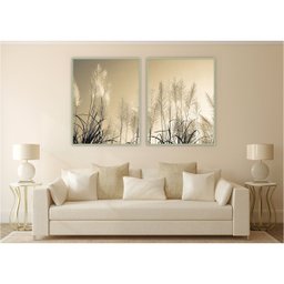kit com 2 Quadros Decorativos Florais com Moldura e Vidro para Sala Quarto Escritório 72x92 - Art. Q - 2