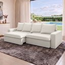 Ver imagem 4 de Sofá Retrátil Reclinável para Sala de Estar Living 195cm Vêneto F04 Bouclê Off White - Lyam Decor