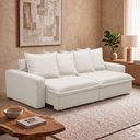 Ver imagem 3 de Sofá Retrátil Reclinável para Sala de Estar Living 195cm Vêneto F04 Bouclê Off White - Lyam Decor