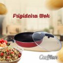 Ver imagem 6 de Panela Frigideira Caçarola Wok 28 Cm Teflon Antiaderente com Tampa de Vidro